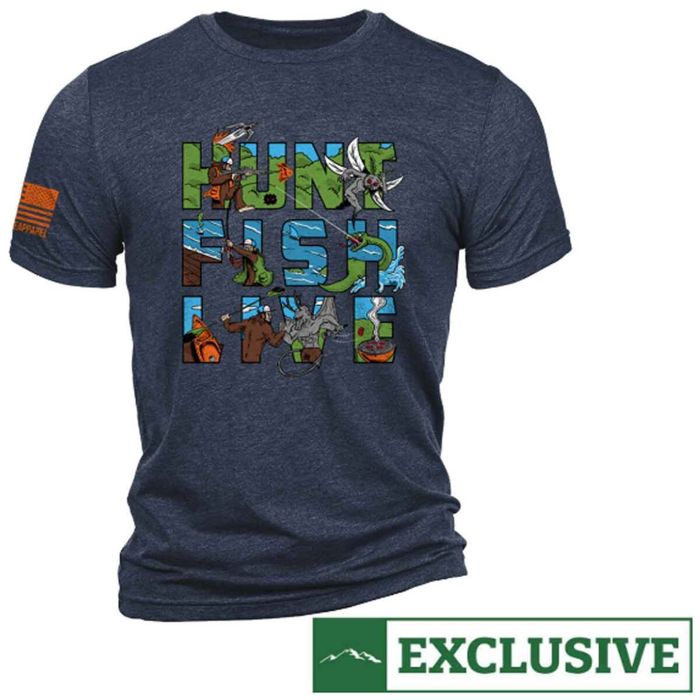 Рыболовная рубашка Nine Line Men's Hunt, Fish, Live Short Sleeve Casual Shirt