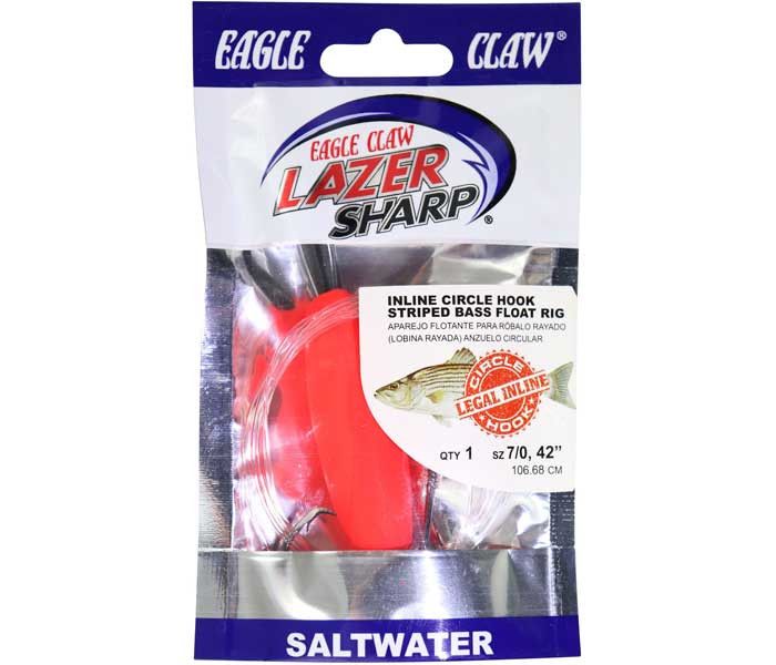 Готовая оснастка Eagle Claw Striped Bass Inline Circle Hook Float Rig