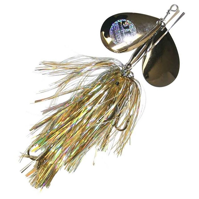 Вращающаяся блесна Musky Mayhem JR Double Cowgirl Inline Spinner - Laser Shad, 2.3oz, 9in
