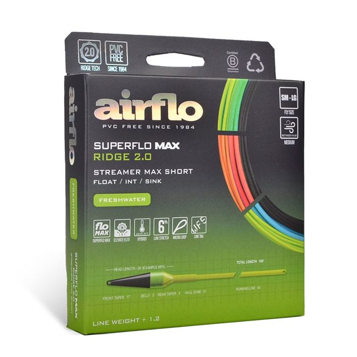 Нахлыстовый шнур Airflo Superflo Max Ridge 2.0 Streamer Max Short Sinking Fly Line