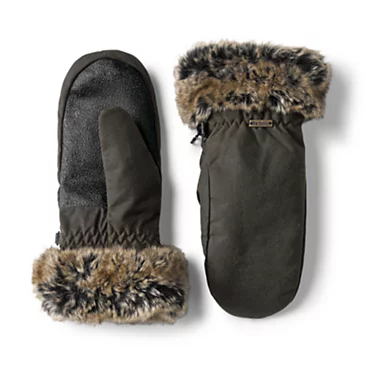 Перчатки Barbour Waxed Mittens With Fur Trim
