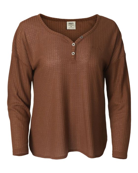 Рыболовная рубашка Banded Women's Leisure Waffle Long Sleeve Shirt