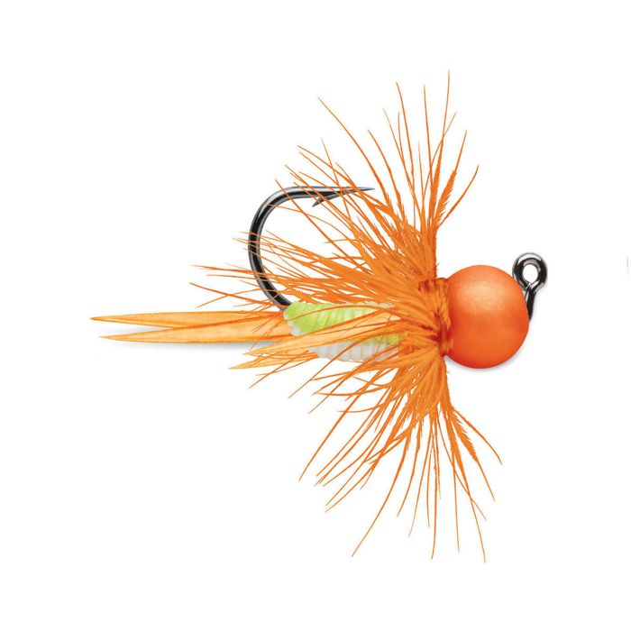Зимняя приманка Rapala VMC Tungsten Bullfly Ice Fishing Jig - Orange Chartreuse Glow, 1/64