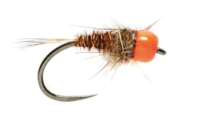 Мушки Orange Hot Head Mary Pheasant Tail - sz. 14 (2.8 mm)