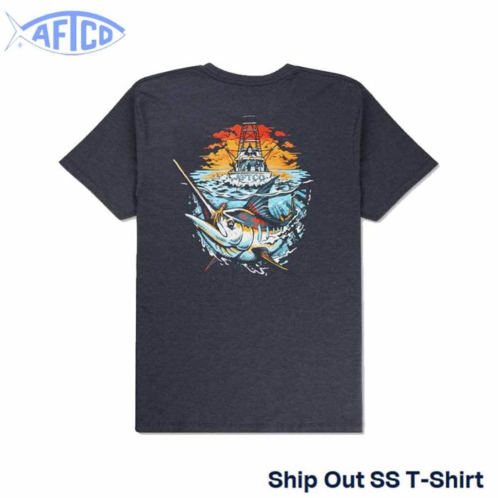 Рыболовная рубашка Aftco Charcoal Heather Ship Out T-Shirt - XX-LARGE