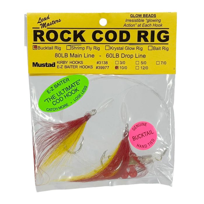 Готовая оснастка Lead Masters LM Rock Cod Bucktail Rig 10/0 2-Hook