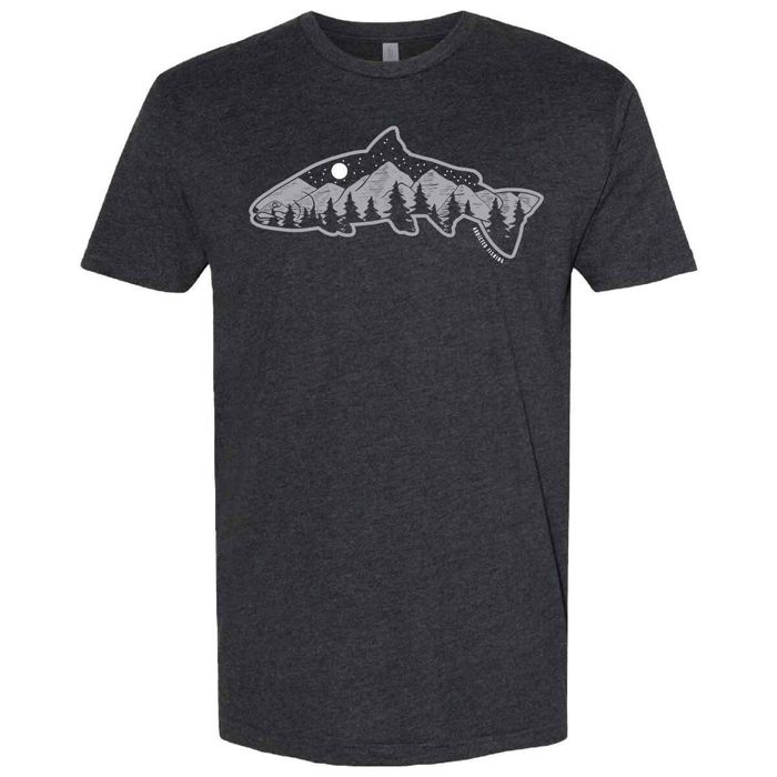 Рыболовная рубашка Addicted Fishing Men's Grayscale Fish Mountain Short Sleeve Casual Shir