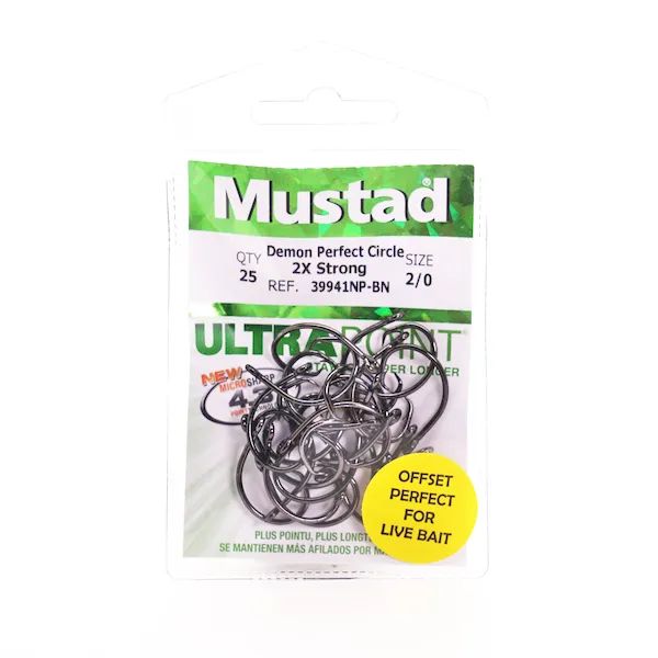 Крючки MUSTAD Demon Circle Hook Offset - 2X Strong - 25-pack