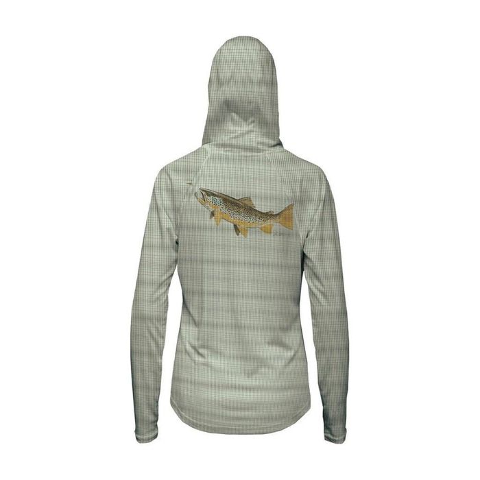 Рыболовная рубашка Rep Your Water FFF Logo - RepYourWater Hungry Brown Flolite Sun Hoody -