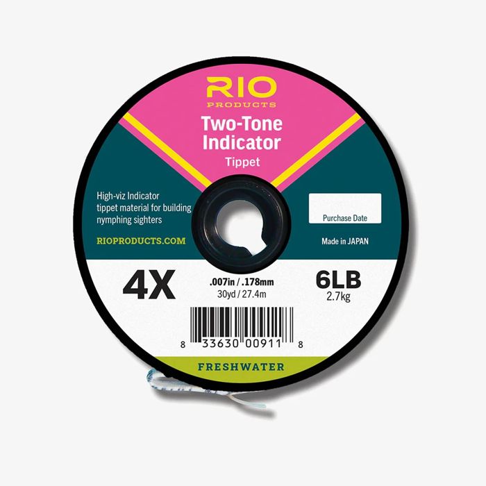 Поводковый материал RIO 2-Tone Indicator Tippet (PINK & YELLOW)