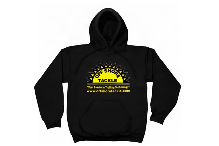 Рыболовная рубашка Off Shore Tackle Black Long Sleeve Sweatshirt With Silkscreen Logo on F