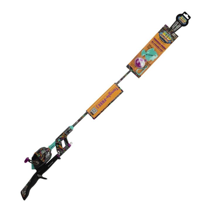 Рыболовный комплект Kid Casters Krazy 3 Tange-Free Youth Spincast Rod and Reel Combo - 34i