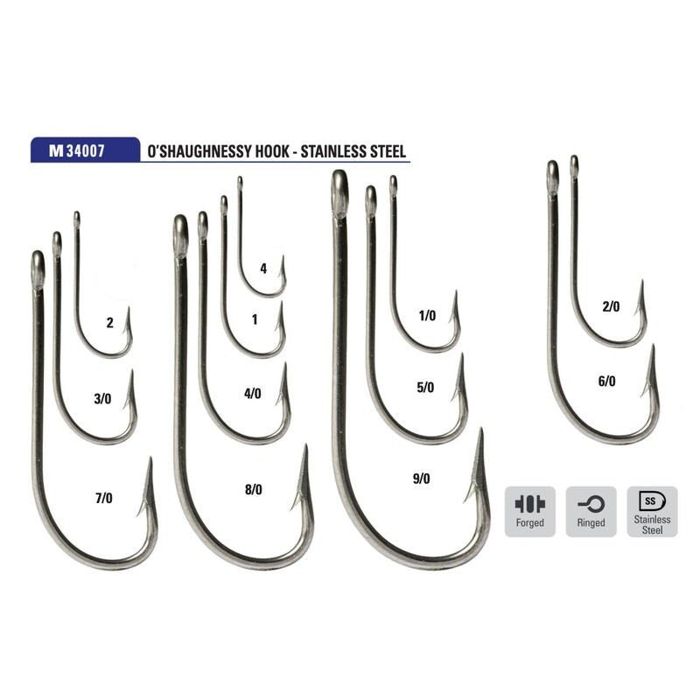 Крючки Hareline Mustad - O'Shaughnessy Forged Stainless Steel Hook M34007