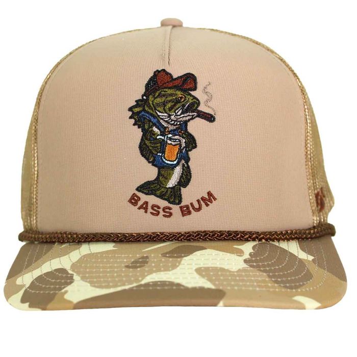 Головной убор Paramount Outdoors Men's Bass Bum 5-Panel Bass Fishing Hat - Tan - One Size