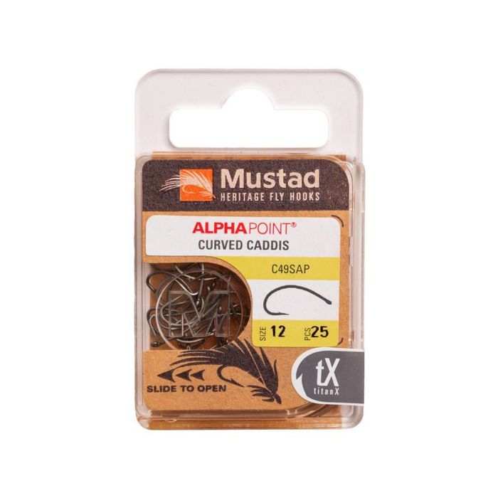 Крючки Hareline Mustad - Curved Caddis Hook C49SAP