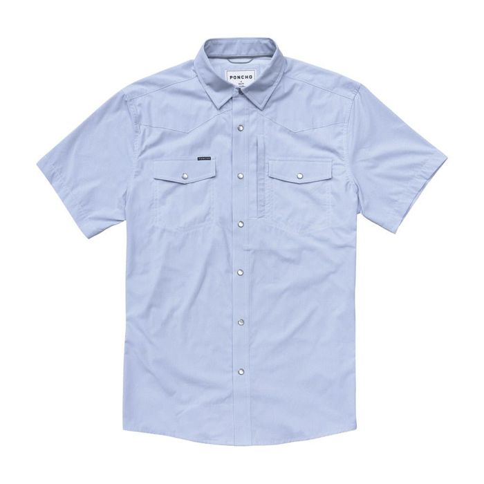 Рыболовная рубашка Poncho - The Padre Blue Microcheck - Western Shirt