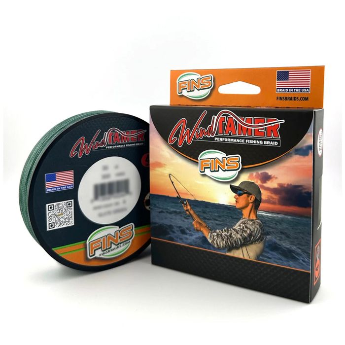 Плетёный шнур FINS Braid Fins Windtamer Fishing Braid 30lb - Slate Green