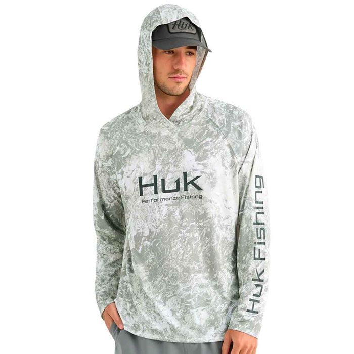 Рыболовная рубашка Huk Men's Mossy Oak Pursuit Performance Hooded Long Sleeve Fishing Shir