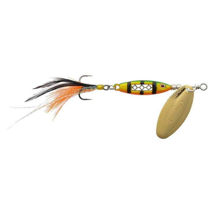 Вращающаяся блесна Berkley Dough Rider Minnow Inline Spinner - Flashy Perch, 1/4oz, 1ct