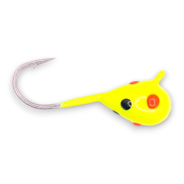 Зимняя приманка Kenders Outdoors CHARTREUSE BLACK ORANGE SPOT GLOW TUNGSTEN JIG