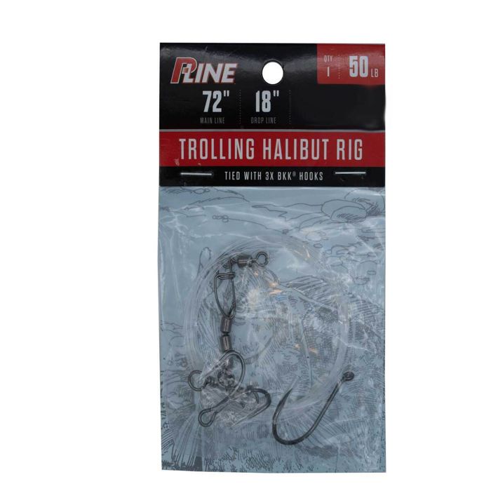 Готовая оснастка P-Line Trolling Halibut Rig 50lb with BKK Hooks - 72in Main/18in Drop
