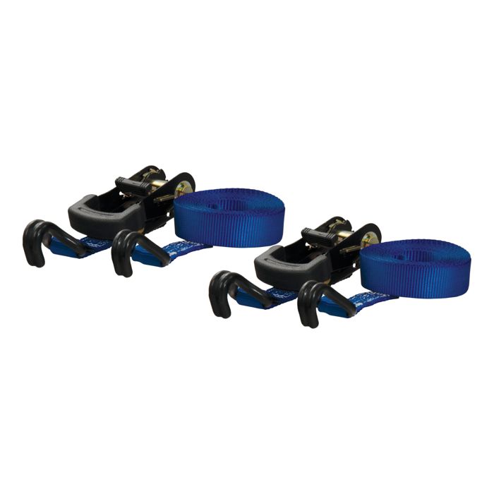 Стяжной ремень CURT 16' Blue Cargo Straps with J-Hooks, 733 lbs., 2-Pack