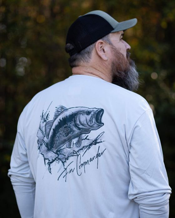 Рыболовная рубашка Duck Commander Fin Commander Sketch Long Sleeve Performance Tee