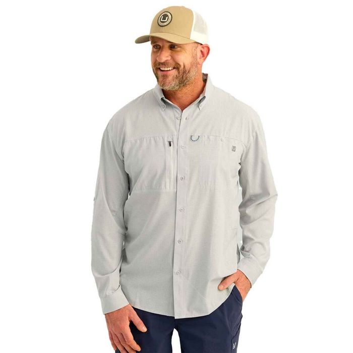 Рыболовная рубашка Huk Men's A1A Button-Down Long Sleeve Fishing Shirt - Harbor Mist - XL