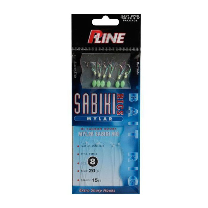 Готовая оснастка P-Line Mylar Sabiki Rig Saltwater Trolling Lure - Size 4, 6ct