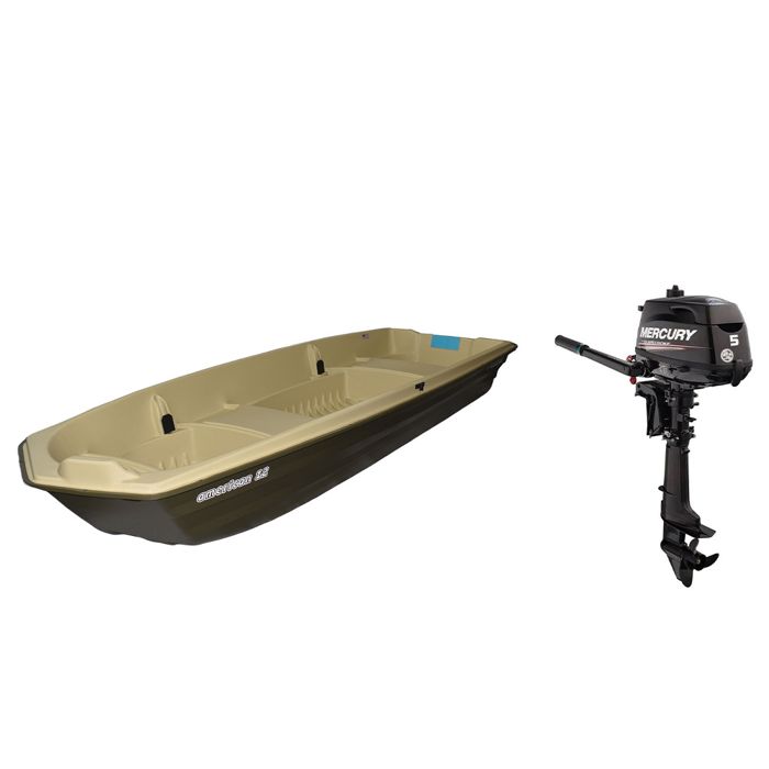 Лодка Sun Dolphin American 12 Jon Fishing Boat with 5HP Mercury Outboa