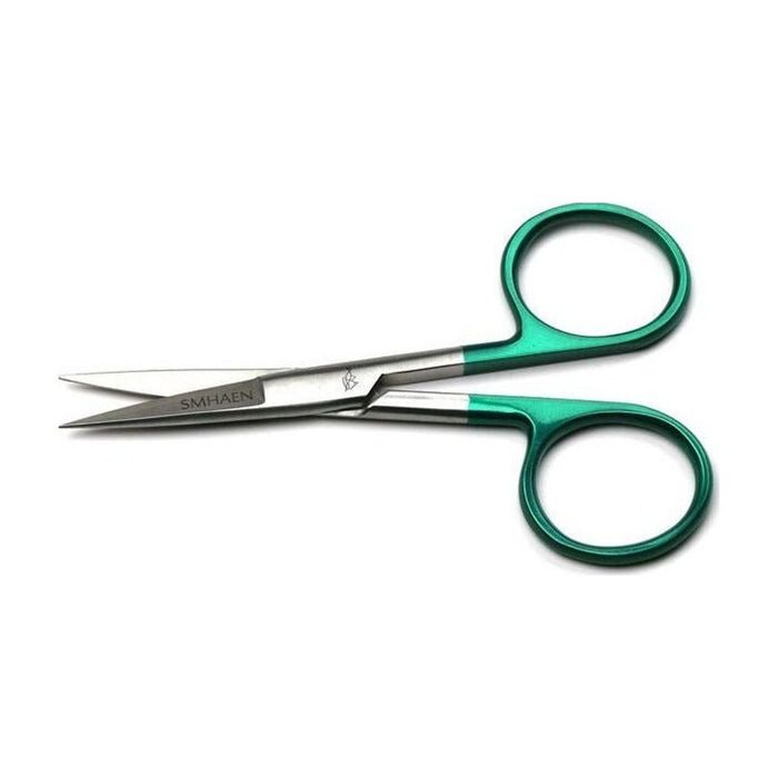 Плоскогубцы рыболова Hareline Smhaen Tungsten Carbide 4.5" Green Large Straight Scissors