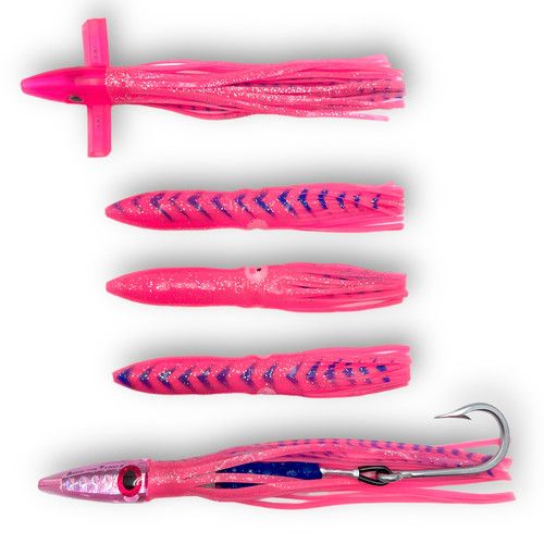 Морская приманка Sm. Pink Tiger Bulb Squid Chain