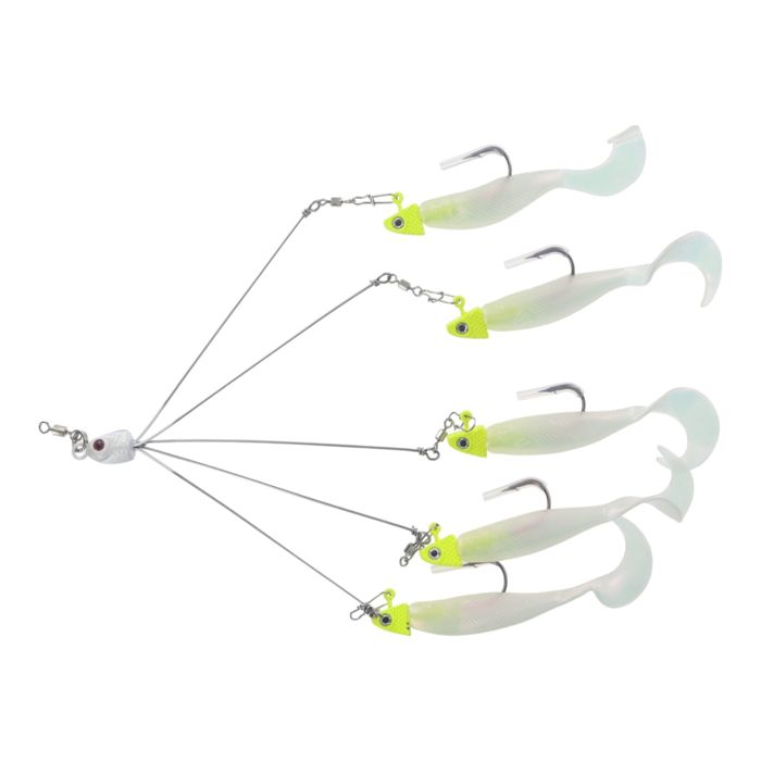 Готовая оснастка Captain Mack Mini Mack Shad Chartreuse Umbrella Rig TR5 CHS