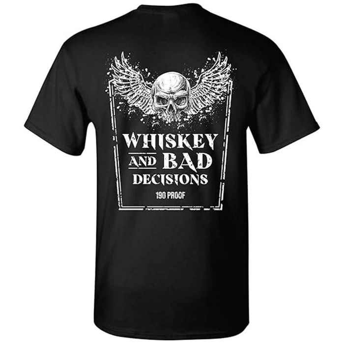 Рыболовная рубашка Men's Whiskey And Bad Decisions Short Sleeve Casual Shirt