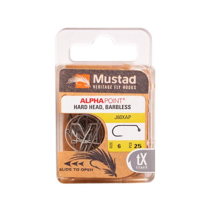 Крючки Hareline Mustad - Hard Head Barbless Jig Hook J60XAP