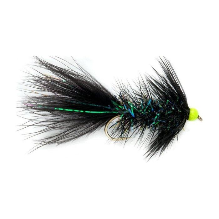Материал для вязания мушек Fulling Mill Shimmer Bugger - Black & Chartreuse Bead
