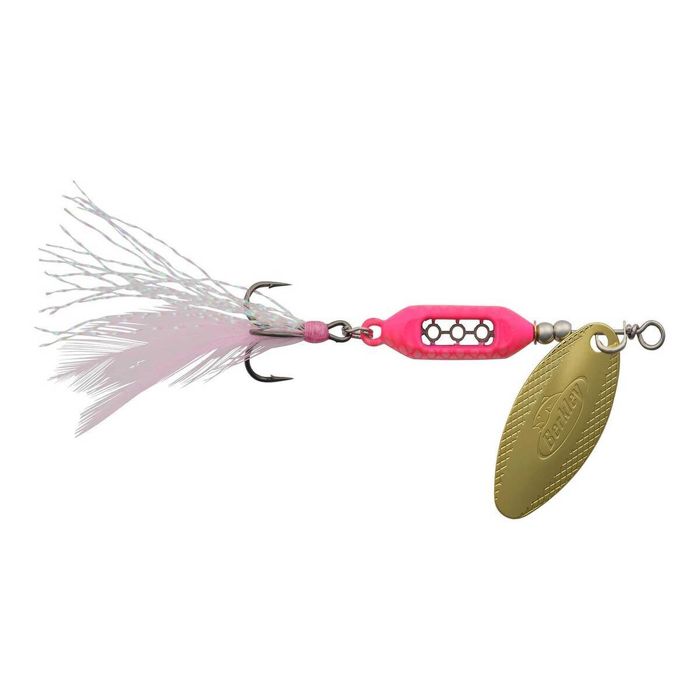 Вращающаяся блесна Berkley Dough Rider Barrel Inline Spinner - Pink Silver, 1/8oz, 1ct