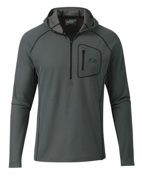 Рыболовная рубашка KUIU PRO Merino 200 Zip-T Hoodie | Gunmetal