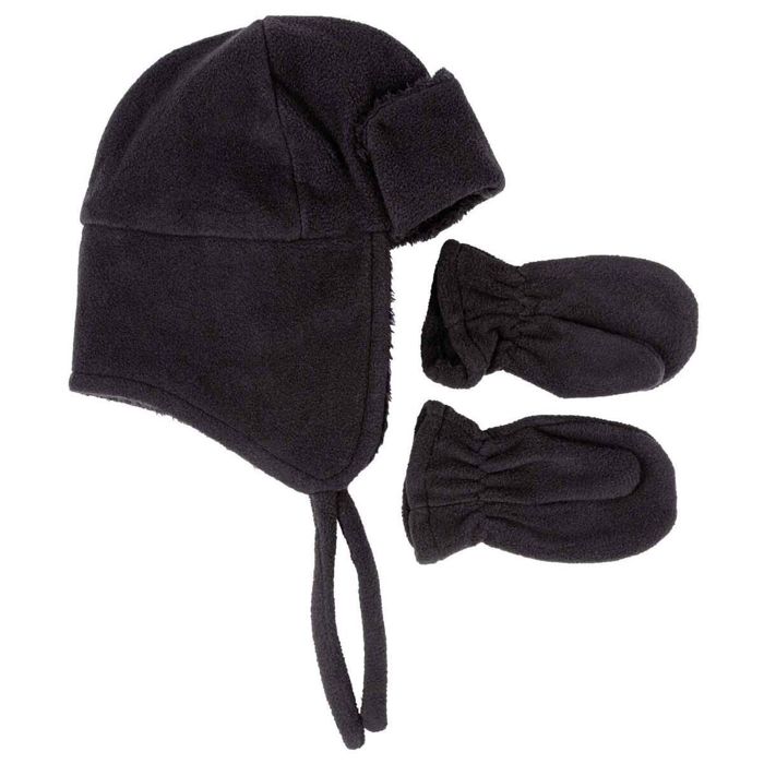 Перчатки Igloos Boys Microfleece Hat And Mitt Set - Black - One Size Fits Most