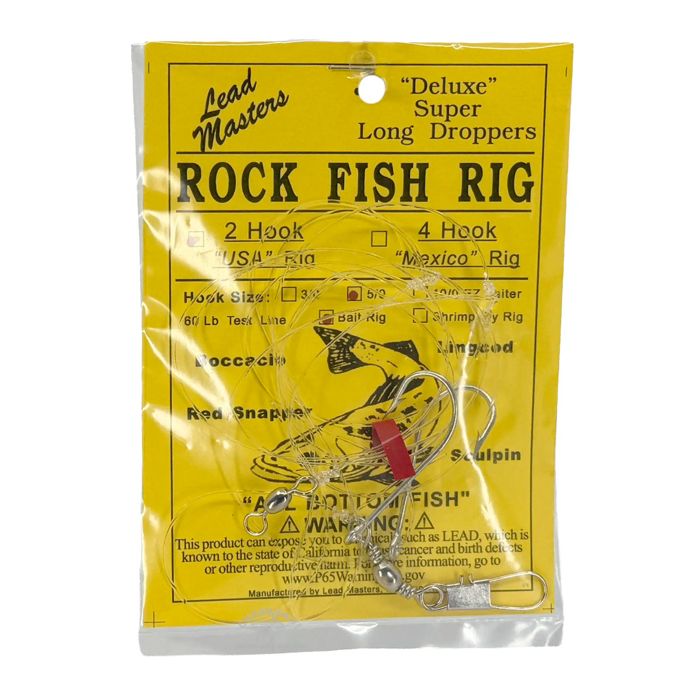 Готовая оснастка Lead Masters LM Rockfish Dropper Loop Rig 5/0 2-Hook