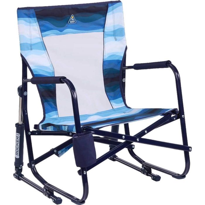 Кемпинговая мебель GCI Outdoor Beach Rocker Folding Chair - Blue Beach Wave