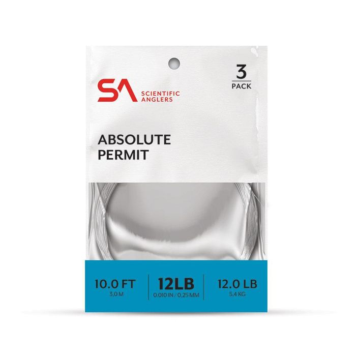 Поводковый материал Scientific Anglers Absolute Permit Leader 10' - 3 Pack - Clear / 12lb