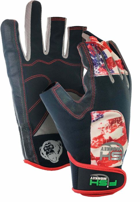 Перчатки Fish Monkey Quick Release Kevlar Leader Grip Fishing Glove- Americana