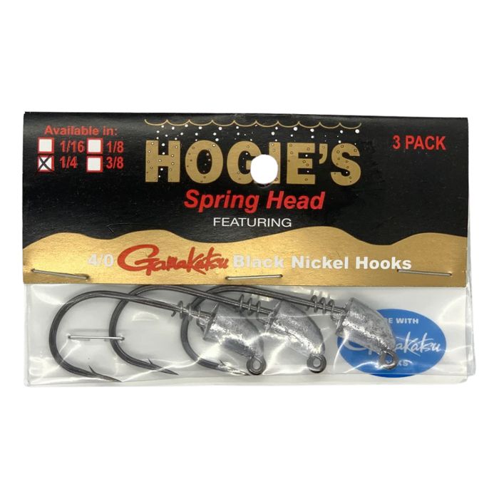 Джиг-головки Hogie's Fishing Lures Hogie's Spring Head with 4/0 Gamakatsu Black Nickel Hoo