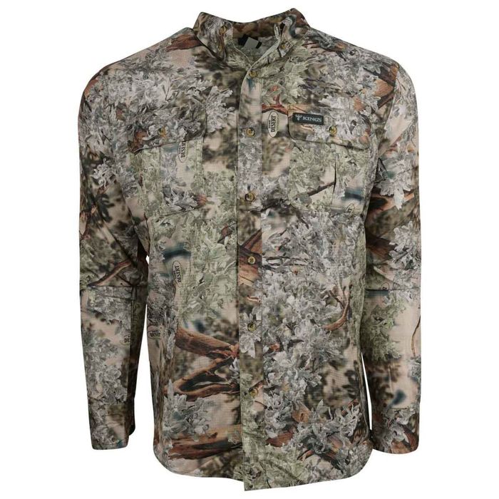 Рыболовная рубашка Kings Camo Men's Desert Shadow Safari Long Sleeve Hunting Shirt
