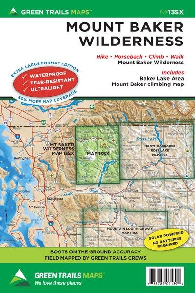 Крепление Green Trails Maps Mount Baker Wilderness Climbing 13SX