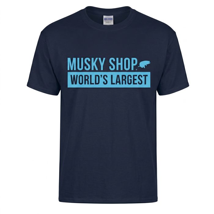 Рыболовная рубашка Musky Shop Gildan Cotton Short T-Shirt Navy Blue