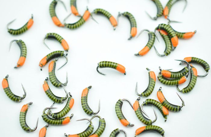 Мушки Ceramic Nymph (olive and orange) - 18
