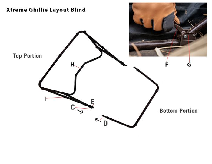Засидка Rig'Em Right Replacement Frame for Xtreme Ghillie Layout Blind