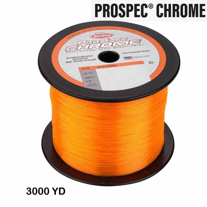 Монофильная леска Berkley ProSpec Chrome Blaze Orange 30LB 3000YD Monofilament